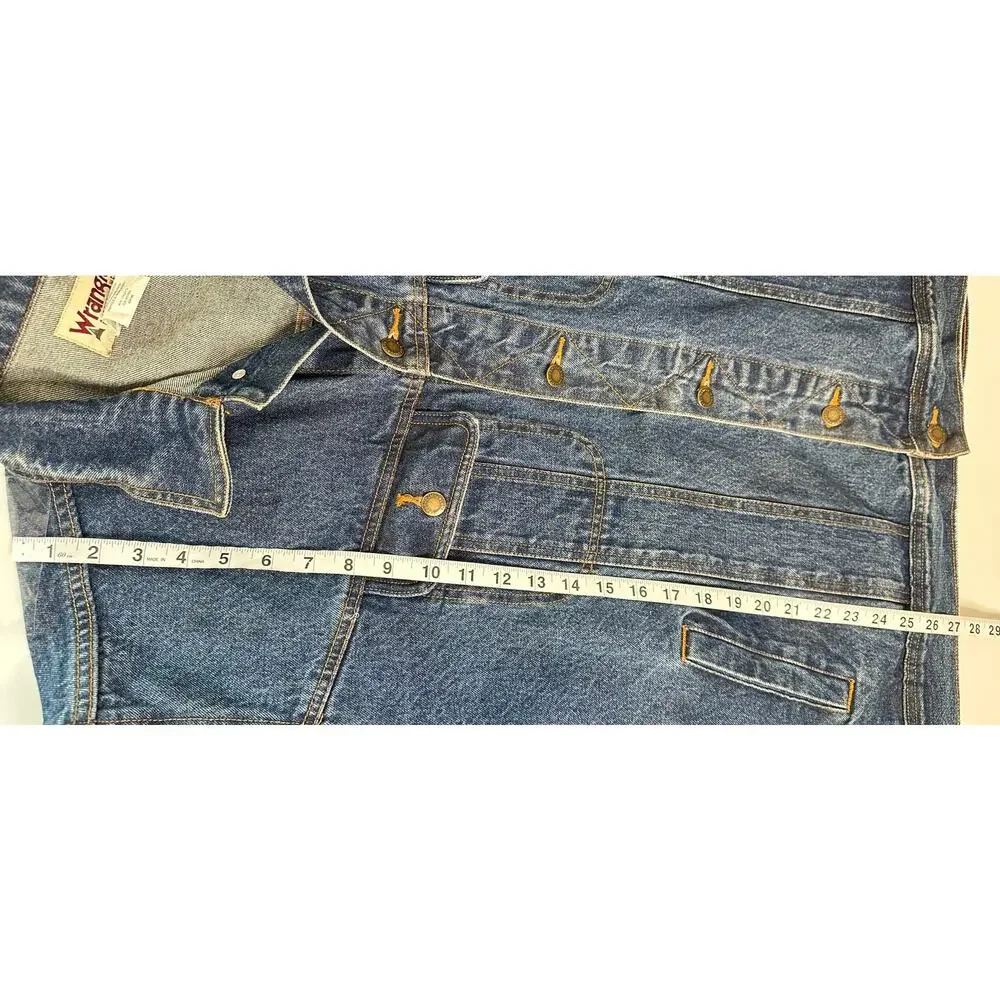 Wrangler Mens Rugged Wear Denim Jacket 2XL Blue Medium Wash Button Up Cotton